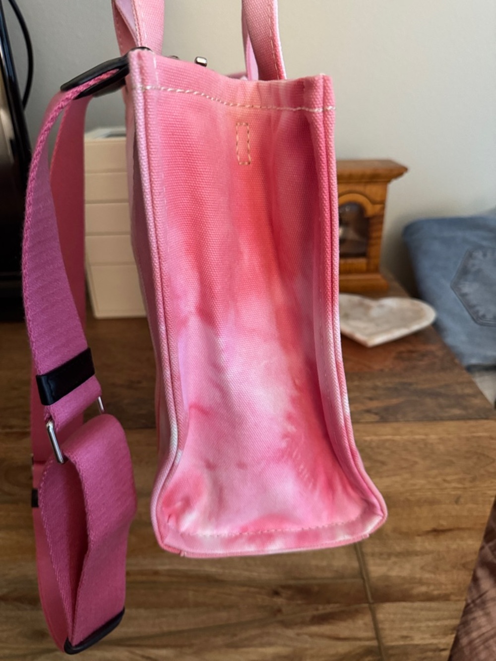 Marc Jacobs Pink Tie-Dye Canvas Medium Tote Bag - Picture 8 of 11